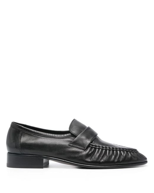 The Row Gray Soft Leather Loafers