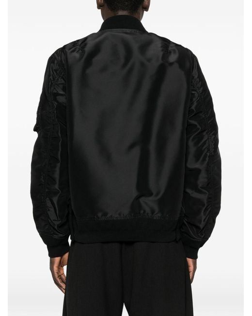 Sacai Black Nylon Bomber Jacket for men