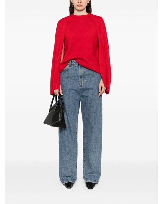 Totême Red Cashmere Crewneck Jumper