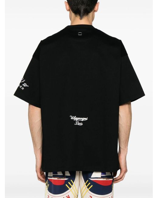Wooyoungmi Black Cotton T-Shirt With Print for men