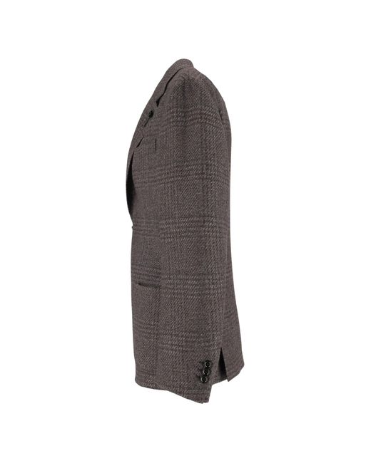 Lardini Gray Roma Prince Of Wales Check-Pattern Blazer for men