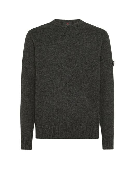 Peuterey Black Long-Sleeved Crewneck Sweater With Logo for men