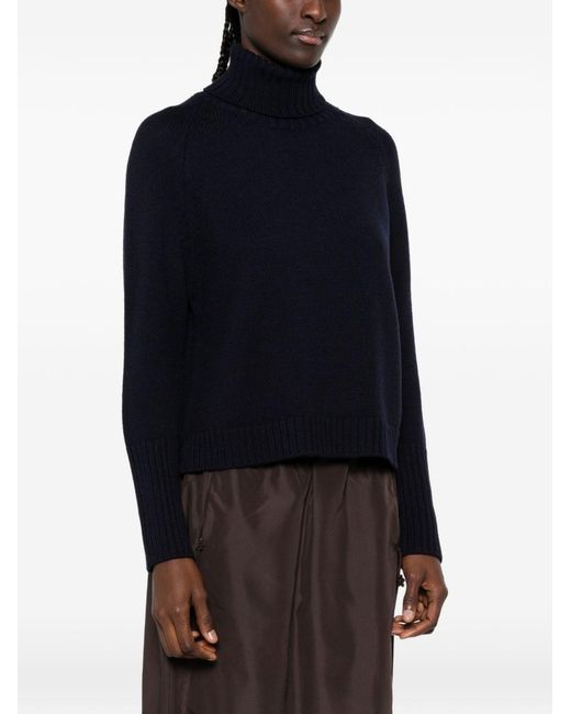 Base London Blue Wool Turtle-Neck Sweater