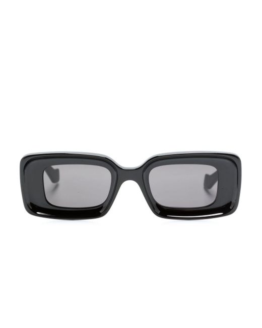 Loewe Black Anagram-plaque Rectangle-frame Sunglasses