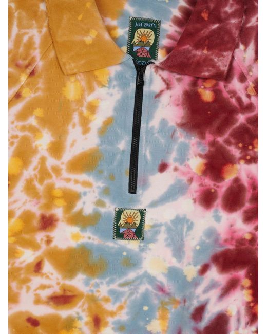 Brain Dead Orange Dyed Short Sleeve Boxed Pique Polo for men