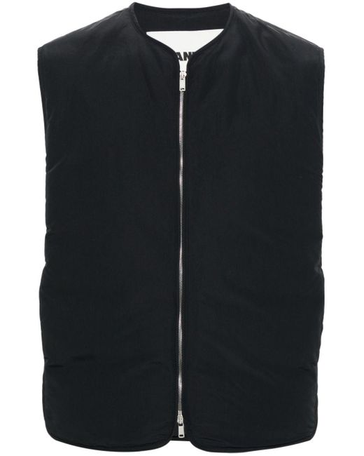 Jil Sander Black Zipped Vest for men