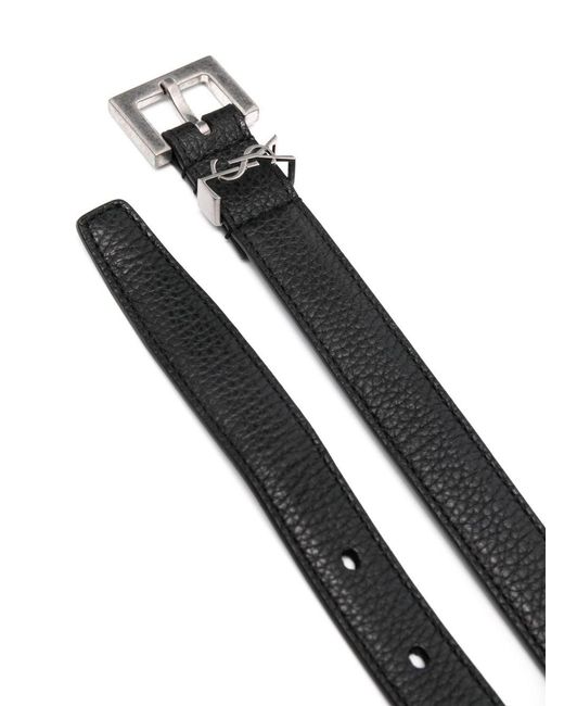 Saint Laurent White Cassandre Belt for men