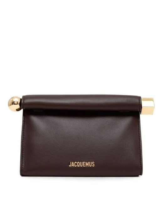 Jacquemus Brown Le Sac Rond Carre Leather Clutch