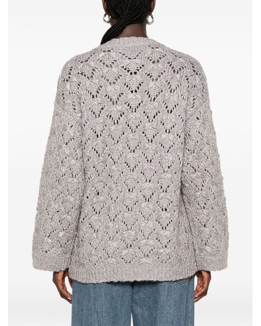 Fabiana Filippi White Wool Crewneck Sweater
