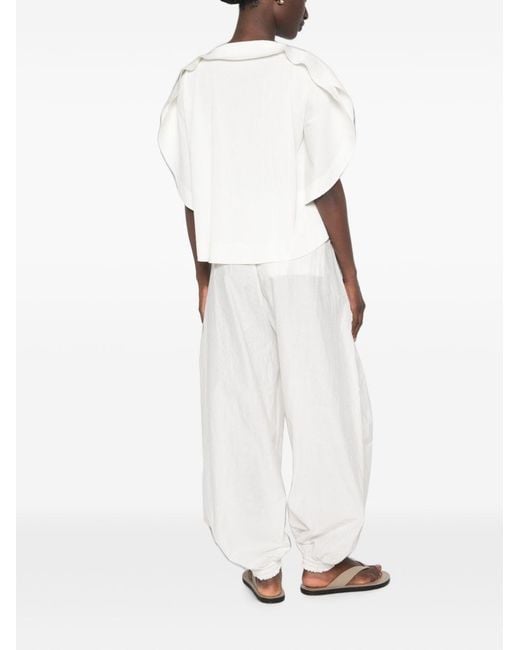 Pleats Please Issey Miyake White Pleated Top