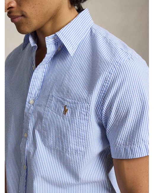 Polo Ralph Lauren Blue Seersucker Shirt for men