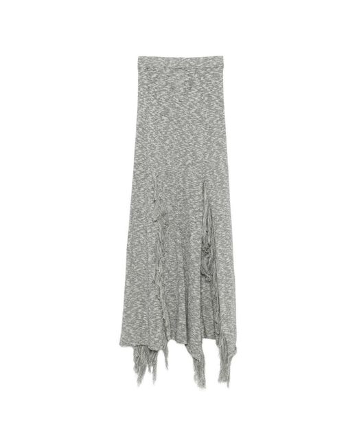 Mrz Gray Cotton Long Skirt