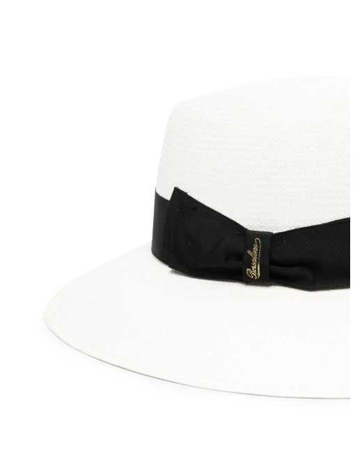 Borsalino White Claudette Straw Panama Hat