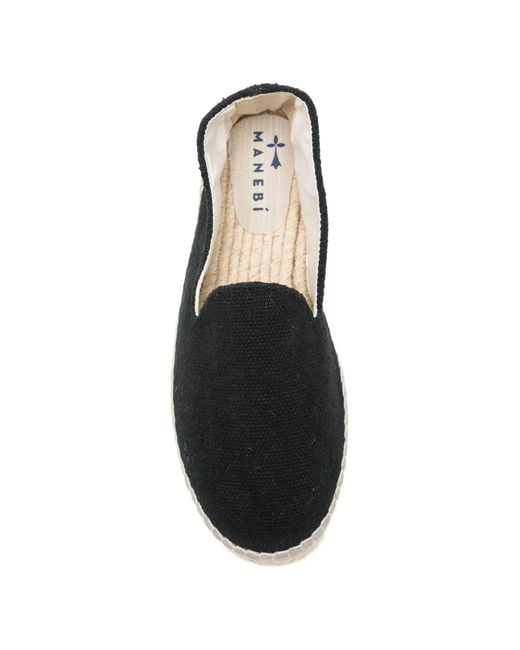 Manebí Black Coarse Flat Espadrilles for men