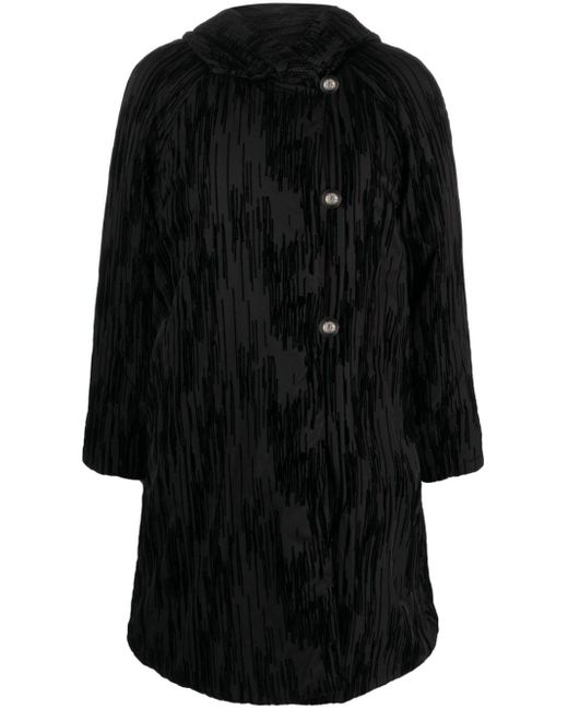 Emporio Armani Black Jacquard Padded Hooded Jacket