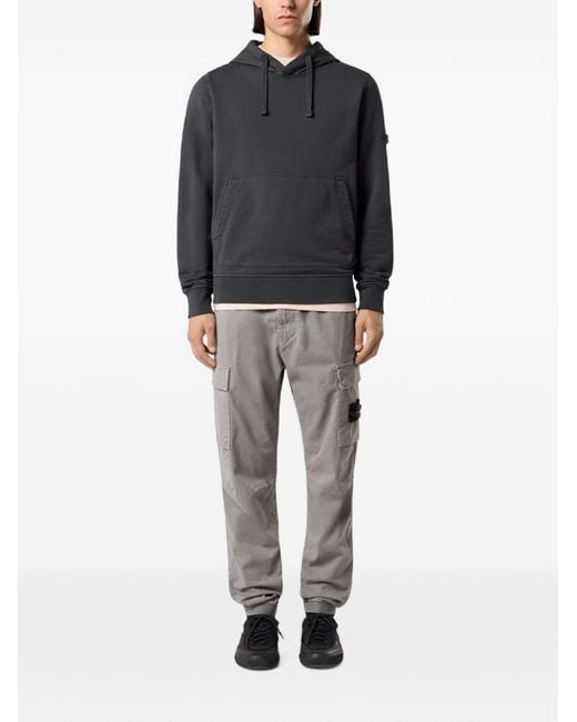 Stone Island Gray Cotton Cargo Trousers for men