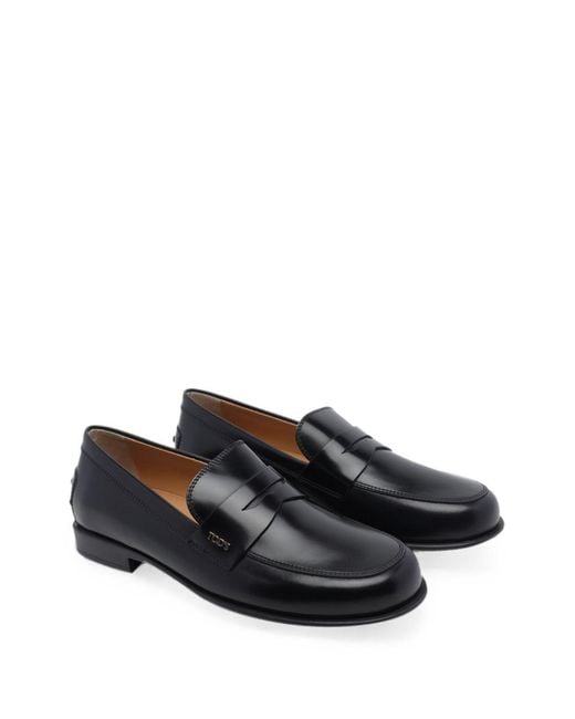Tod's Black Leather Loafers