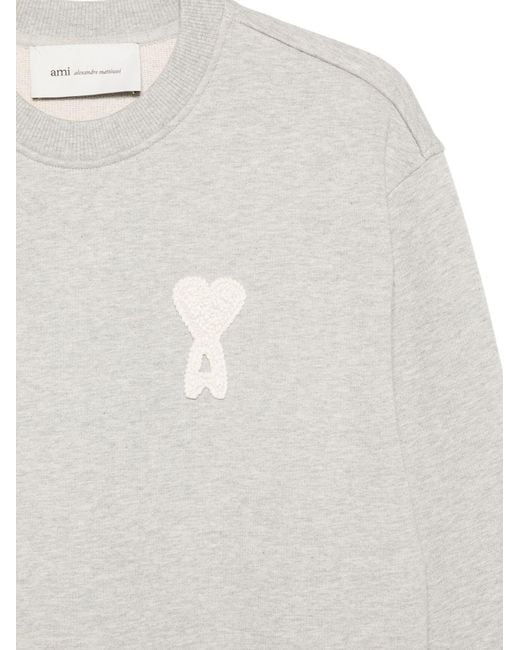AMI White Ami De Coeur Cotton Sweatshirt
