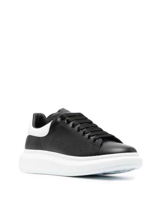 Alexander McQueen Black Oversize Leather Sneakers for men