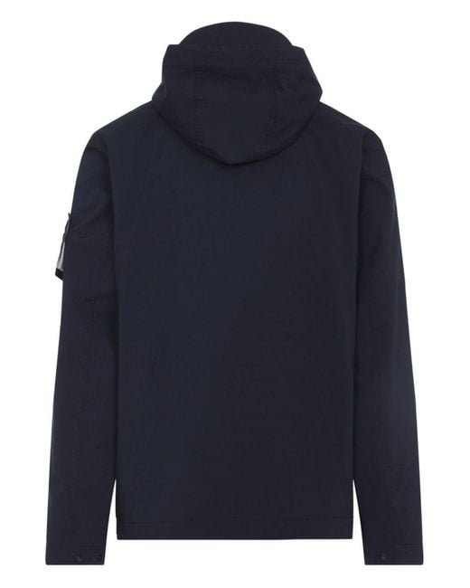 Stone Island Blue Hooded Blouson Jacket for men