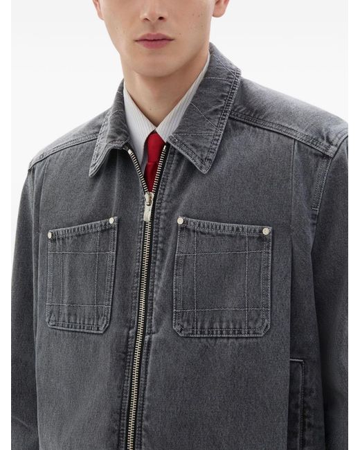 Ferrari Gray Cotton Denim Jacket for men