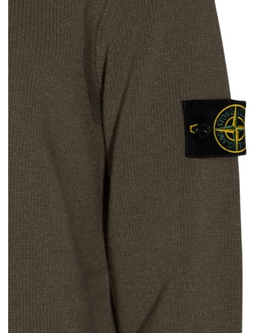 Stone Island Green Wool Sweater for men