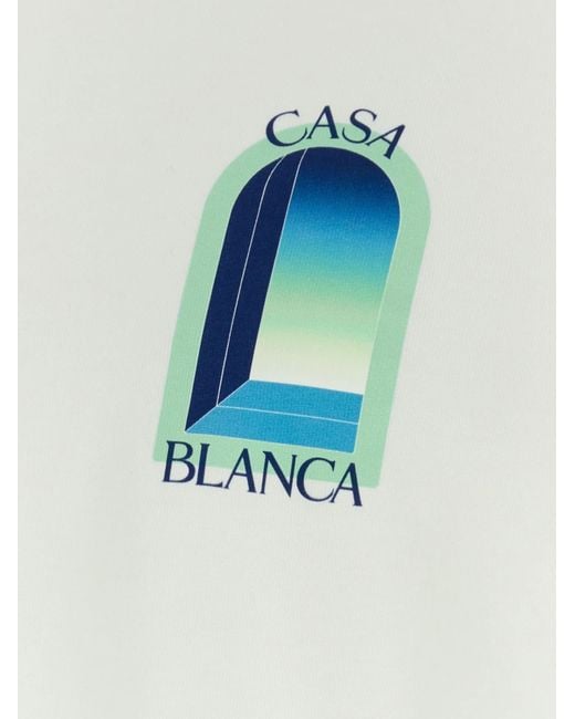 Casablanca Blue Cotton T-Shirt for men