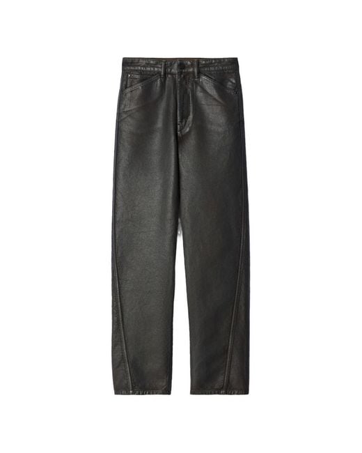 Lemaire Gray Leather Trousers