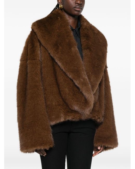 BB COUTURE Brown Farrah Faux Fur Jacket