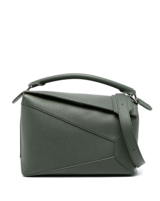 Loewe Green Puzzle Edge Leather Handbag for men