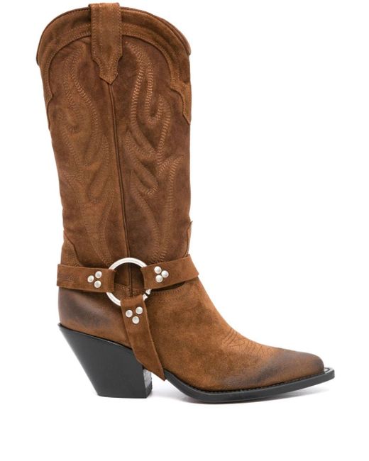 Sonora Boots Brown Santa Fe Belted Suede Boots