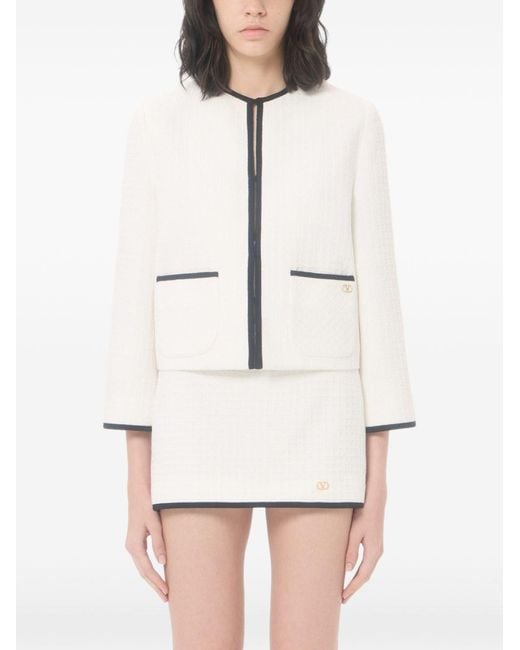 Valentino White Tweed Jacket