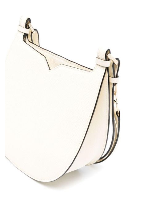 Valextra White Small Leather Hobo Bag