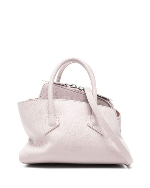 The Attico Pink La Passeggiata Mini Leather Shoulder Bag