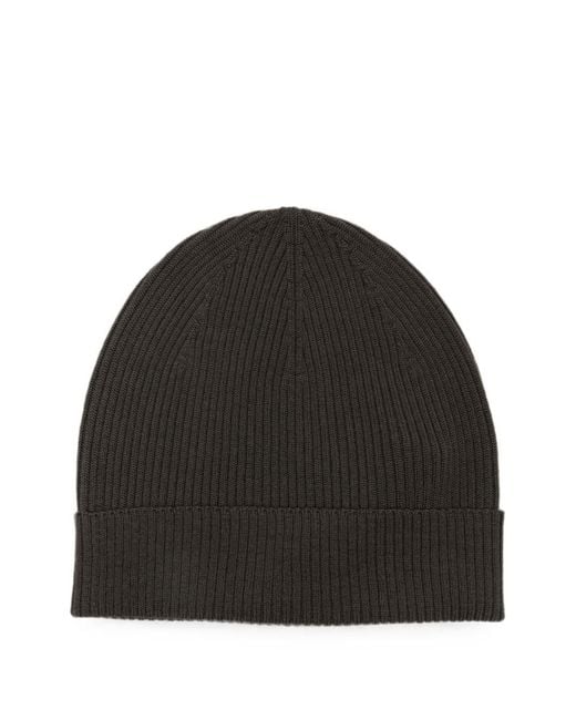 Rick Owens Black Wool Knitted Beanie