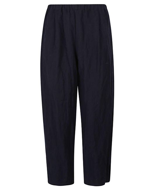 Apuntob Blue Cotton And Wool Blend Trousers