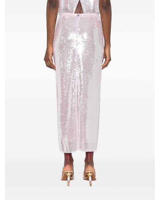Forte_forte White Sequined Long Skirt