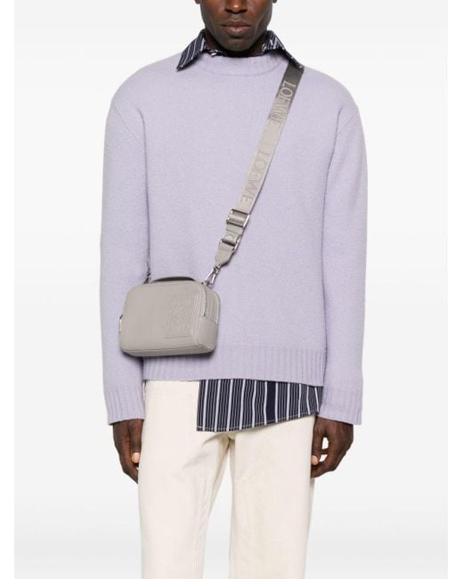 Loewe Gray Patch Leather Camera Bag for men