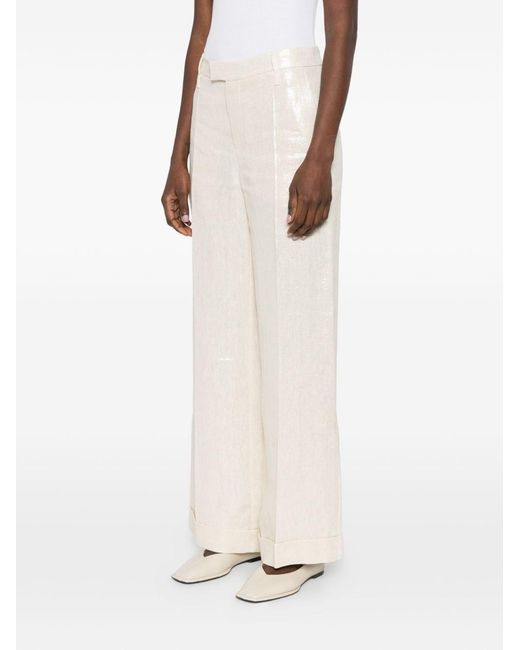Brunello Cucinelli White Linen Trousers
