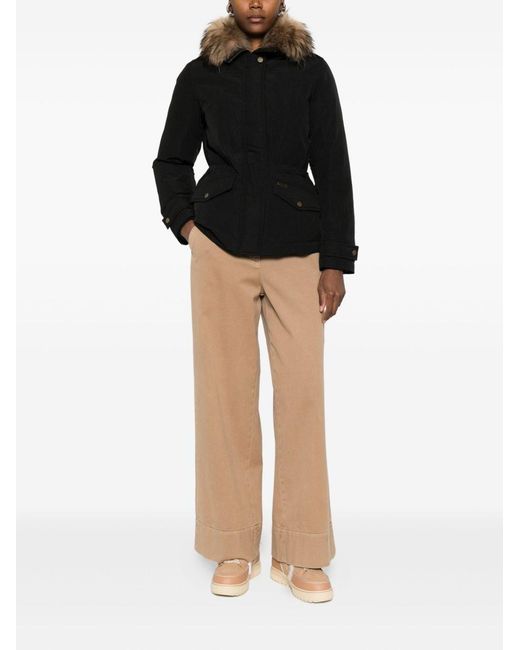 Woolrich Black Front-Flap Jacket