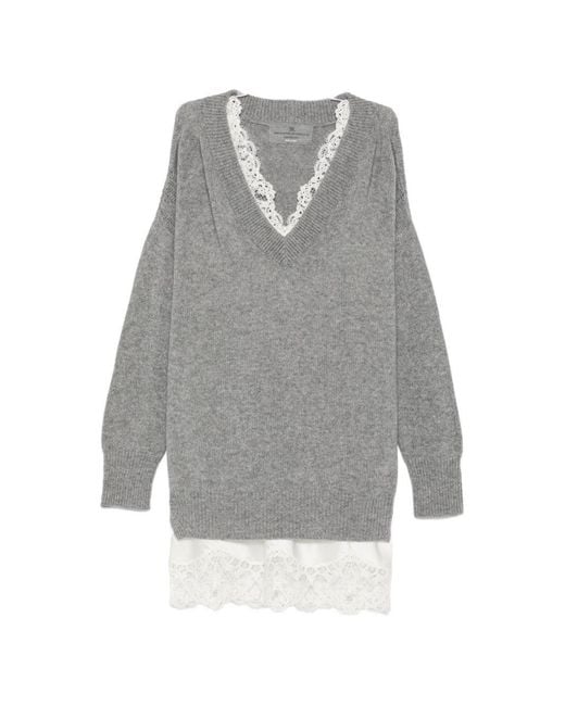 Ermanno Scervino Gray Cashmere Mini Dress
