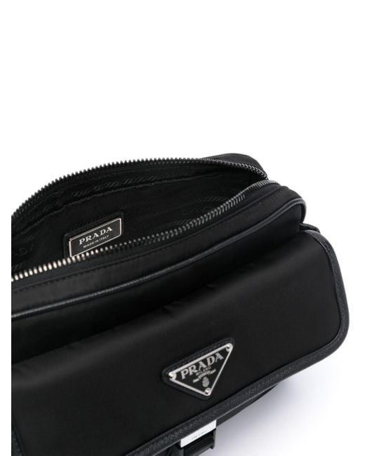 Prada Black Re-nylon And Leather Crossbody Bag for men