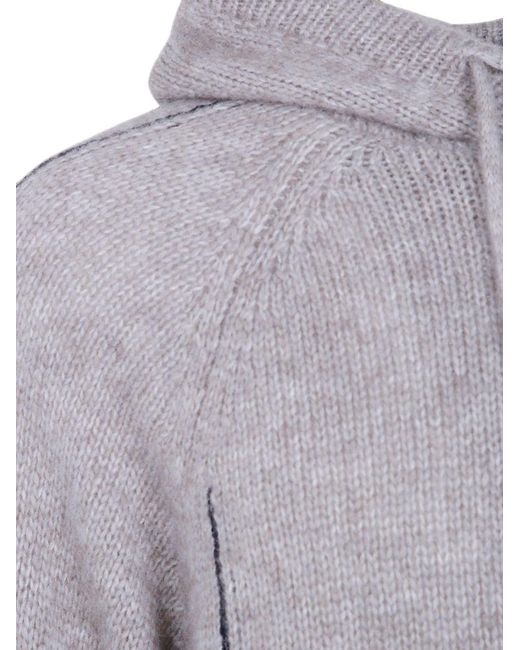 Giorgio Armani Purple Wool Blend Hoodie for men