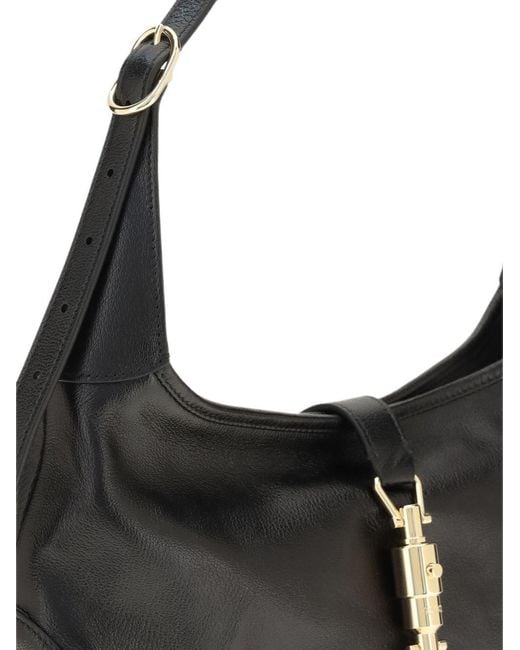 Gucci Black Jackie 1961 Medium Leather Shoulder Bag