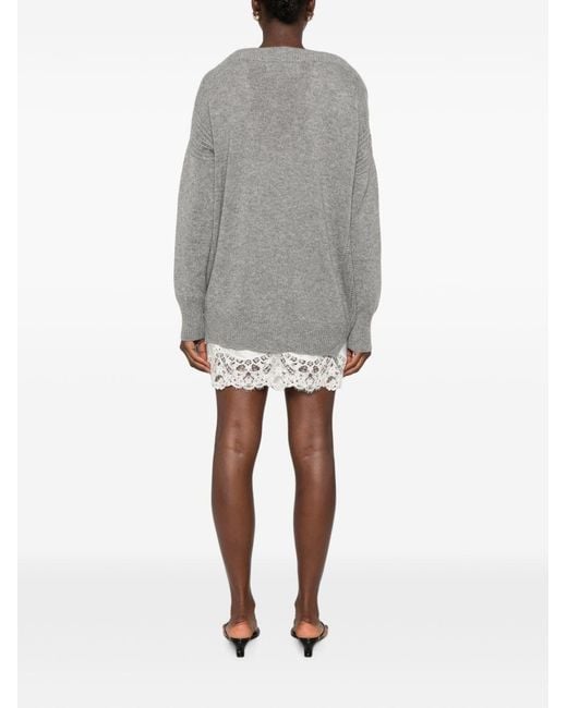 Ermanno Scervino Gray Cashmere Mini Dress