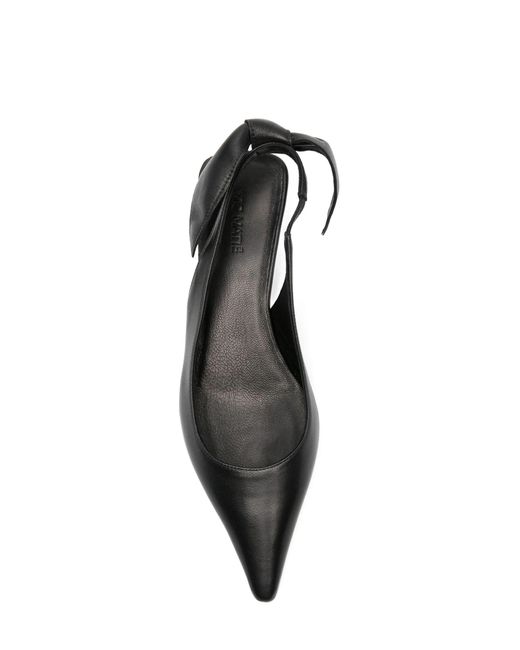 Vic Matié Black Leather Slingbacks