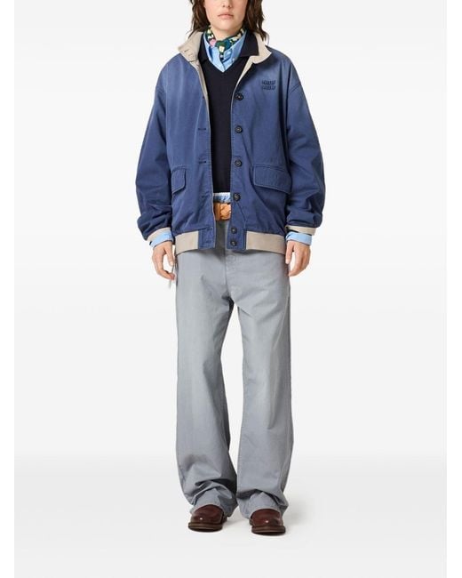 Miu Miu Blue Cotton Blouson Jacket