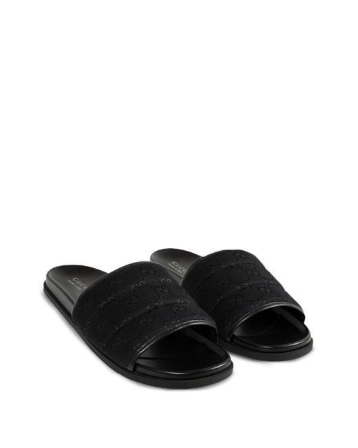 Gucci Black Gg Slides for men
