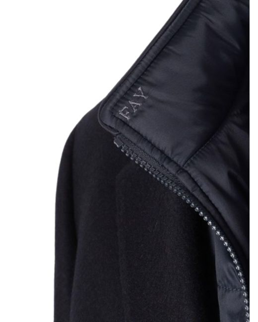 Fay Blue Bottoned Wool Coat for men