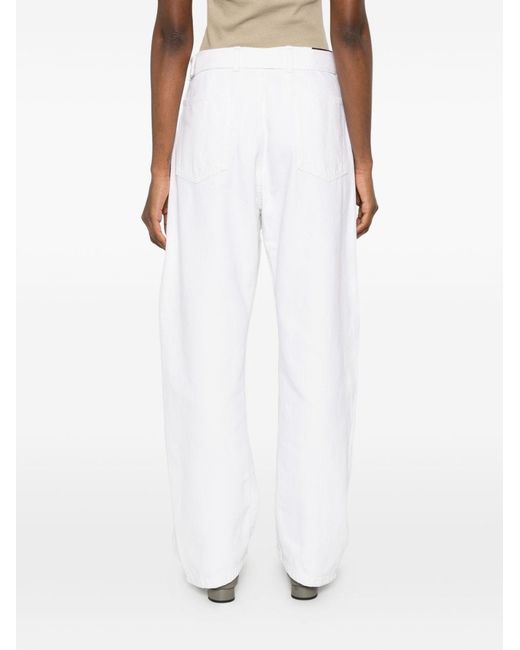 Lemaire White Twisted Cotton Jeans